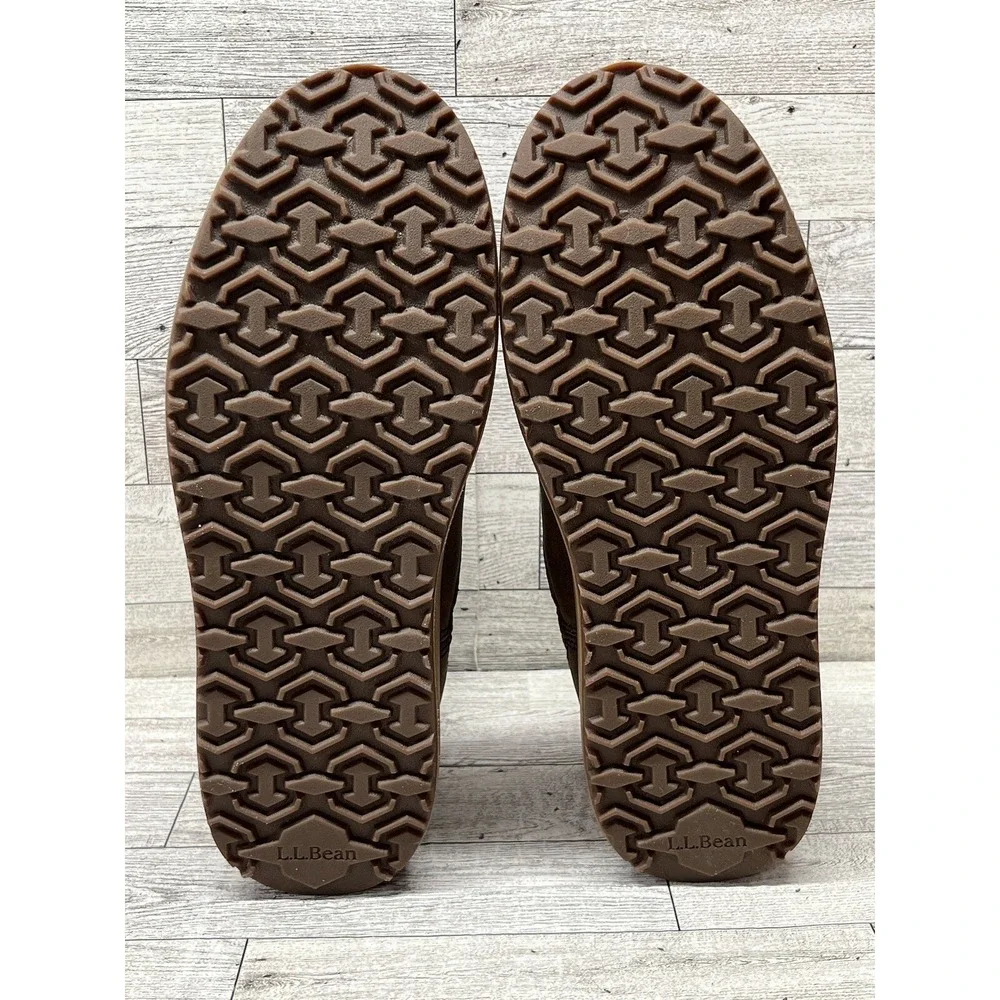 LL Bean 7.5 M Women's Mountainside Boots Mid‎ Fleece-Lined Brown Side Zip